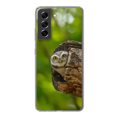 Produktbild von MuchoWow® Handyhülle Schutzhülle Hülle für Samsung Galaxy S21 FE Eule - Baby - Baum Silikon Softcase Handy Hülle - Mobiltelefonhülle