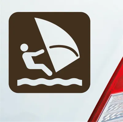 Produktbild von Auto Aufkleber Windsurfer Surfing Wind Surfer Kite Sport 10x10 cm Braun Sticker Heckscheibenaufkleber