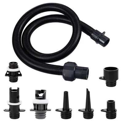 Produktbild von Luftpumpenadapter Set Pumpenadapter Ventiladapter - 7 Adapter - 1 m Schlauch - Aufblasbar - 2,2 cm Durchmesser - Für SUP und Schlauchboote