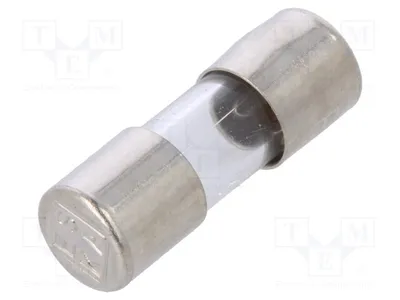 Obrázok produktu pre 5 kusov poistiek: rýchloistné, 1A, 250VAC, valcovité, kód 515.617, rozmery 5x15 mm