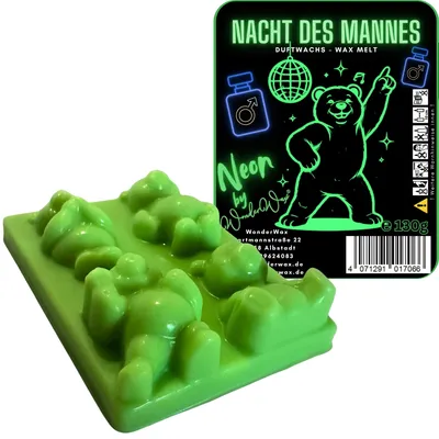 Produktbild von WonderWax Neon Duftriegel 6 x Duftwachs Bären Wachsmelt Duftwachs Raumduft für Duftlampen Soja Wachs Melts Duftmelt Aroma Wellnes Kerzen Wärmer Wax Tarts Die Nacht des Mannes