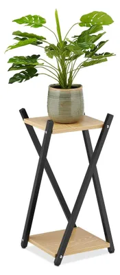 Produktbild von Pflanzenständer Pflanzentisch Blumenständer - 2 Etagen - Holzoptik Lichtbraun - 57 x 29 x 29 cm - Für Wohnzimmer Flur und Wintergarten
