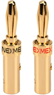 Produktbild von NEXMEX Bananenstecker 4mm schraubbar 2x Stecker vergoldet für Lautsprecherkabel