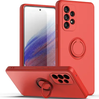 Produktbild von Samsung A23 4G Handyhülle, Ring Halter Ständer Kratzfeste Weiche Silikon schutzhülle für Samsung Galaxy A23 4G Rot