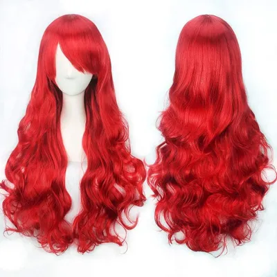 Produktbild von Perücke 32", Rot, Lange Wellen, Lockiges Haar, Hitzebeständig, für Cosplay