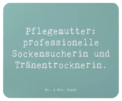 Produktbild von Mr. & Mrs. Panda Mauspad Spruch Pflegemutter Heldin - Meeresbrise - Geschenk, pc mousepad, herzerwärmende Sprüche, mausunterlage, Mouse Pad, Verwandte, Familie, Trost