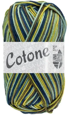 Produktbild von Lana Grossa - Cotone Print 0360 resedagrün dunkelpetrol hell dunkeloliv
