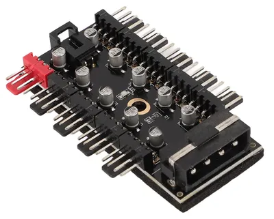 Obrázek produktu pro Rozbočovač ventilátorů pro PC skříň, 10 portů, 12 V, 4pinové připojení, rozbočovač ventilátorů pro chlazení procesoru s PWM, pro základní desku počítače, výstup 4P