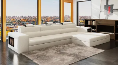 Produktbild von Design XXL Big Ecken Polster Eck Sofa Couch L Form Leder Sofas Garnitur  + Licht