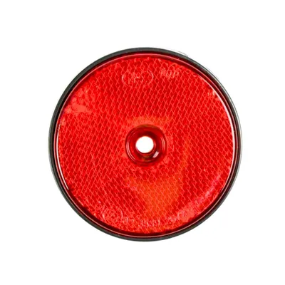 Produktbild von Reflektor Rot Ø 60 mm mit Loch Rückstrahler PKW Anhänger Wohnwagen Fahrradträger E-Prüfzeichen