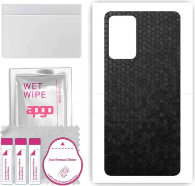 Produktbild von apgo Rückseite Schutzfolie, Skin, kompatibel mit Samsung Galaxy A72, Hinten Displayschutzfolie aus Vinylfolie, kratzfest, einfache Montage - Schwarze Honigwabe