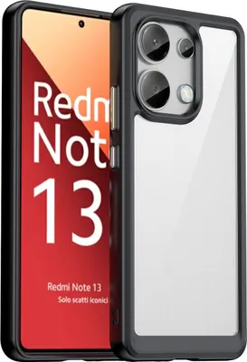Image de Etui pour Xiaomi Redmi Note 13 4G transparent, antichoc Etui de protection en silicone TPU noir