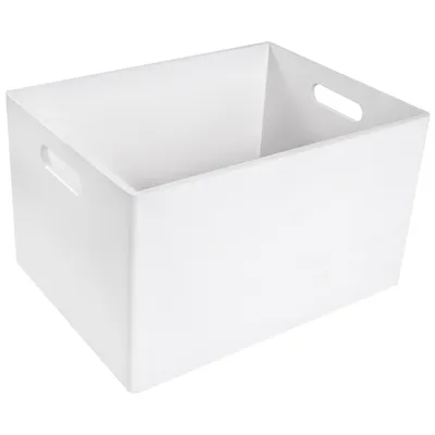 Zdjęcie produktu dla Creative Deco XXL Duża Drewniana Skrzynia do przechowywania z uchwytami| 40x30x24 cm (+/- 1 cm) |Biała | na dokumenty, zabawki i narzędzia