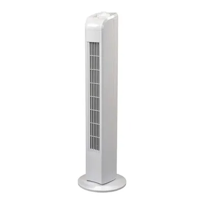 Produktbild von JUNG TF01 Ventilator leise mit Fernbedienung & Timer 76cm weiss, 50W, ENERGIESPAREND, 75° Oszillation, Lüfter Standventilator für Schlafzimmer, Lautst