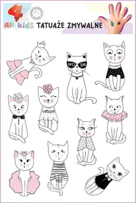 Produktbild von Abwaschbare Tattoos für Kinder Cats 1