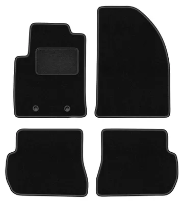 Produktbild von Velours-Fußmatten für Ford Fiesta MK6 2002-2010 (Schrägheck) – 4-tlg, Schwarz, passgenau – Wielganizator LUX