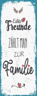 Produktbild von vianmo Holzschild 27x10 cm Echte Freunde zählt man zur Familie Spruch Zitat