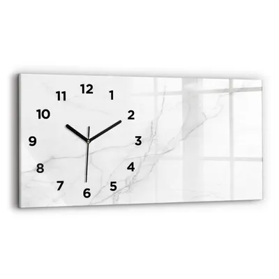 Produktbild von Wallfluent Wanduhr – Stilles Quarzuhrwerk - Uhr Dekoration Wohnzimmer Schlafzimmer Küche - Zifferblatt - schwarze Zeiger - 60x30 cm - Dekorativer Marmor