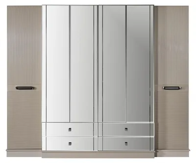 Produktbild von r Grauer Kleiderschrank Moderne Schlafzimmer Holzmöbel