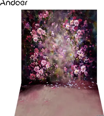 Obrázok produktu pre Andoer 1,5 × 2,1 m / 5 × 7 ft Ruža Kvetinové fotografické pozadie Svadobné pozadie Fotostudio Pro