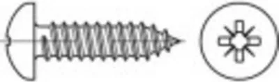 Produktbild von TOOLCRAFT 147620 Linsenblechschrauben 4.2 mm 16 mm Kreuzschlitz Pozidriv Stahl galvanisch verzinkt 100 St.