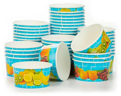 50 Papier-Eisbecher 160 ml für 1 Kugel Eis, Fruchtbecher