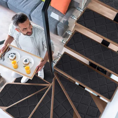 Produktbild von Antirutsch Treppenmatten - Sicherheit und Dekoration - Set von 15 - 65 cm x 20 cm
