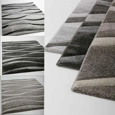 Produktbild von Designer Teppich Modern Abstrakt Wellen Optik Konturenschnitt versch. Farbvarianten, Farbe:Blau, Maße:200x290 cm