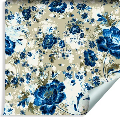 Produktbild von 10m VLIES TAPETE Rolle Natur Schüne Blaue BLUMEN XXL