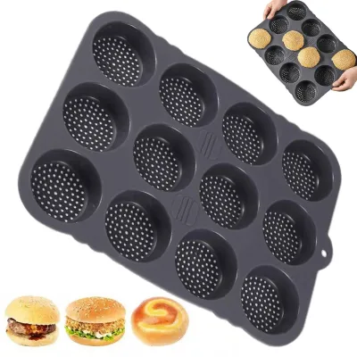 Imagen del producto de Molde de silicona para 12 panes de hamburguesa