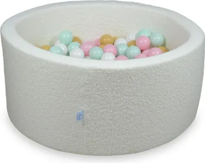 Obrázok produktu pre Suchý bazén 90x40 Boucle White 300 guličiek: biela, svetlá mäta, svetloružová, béžová