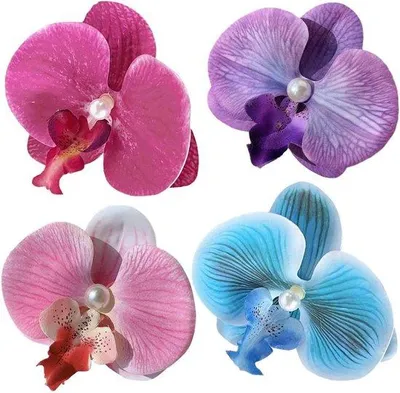 Produktbild von Blumenhaarelle für Frauen, 4 Stück, elegant, Haarhalter, Blumenmuster