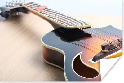 Produktbild von MuchoWow® Poster Eine E-Gitarre auf einem Holzboden 90x60 cm - Schlafzimmer