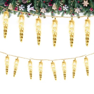 Produktbild von Peviasot LED Eiszapfen Lichterkette 8 Lichtmodi 40 LED 5M Warmweiß Weihnachten Deko