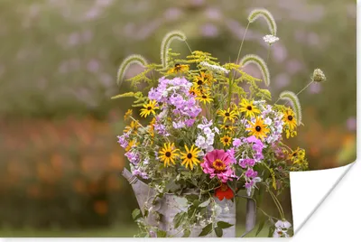 Produktbild von MuchoWow® Poster Blumen - Gießkanne - Farbe 90x60 cm - Schlafzimmer
