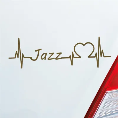 Produktbild von Auto Aufkleber Jazz Puls Herzschlag 19x6 cm Gold Sticker Heckscheibenaufkleber