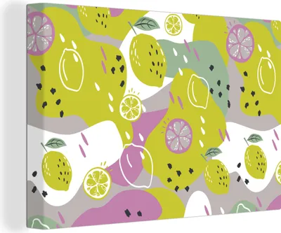 Produktbild von OneMillionCanvasses® - Leinwandbilder - 150x100 cm, Sommer - Zitronen - Farben, Wandbilder Kunstdruck Wanddekoration