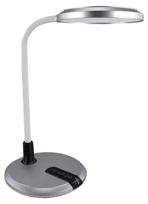 Immagine prodotto di Lampada da scrivania a LED da 6,5W con luce regolabile e interruttore a sfioramento, colore argento, modello PLATON Ideus 04228