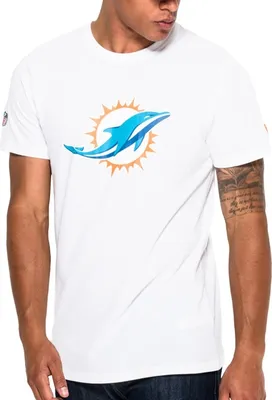 Produktbild von New Era Miami Dolphins NFL Logo Tee White Fan M L XL XXL XXXL T T-Shirt Men(M,White)
