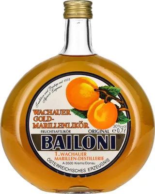 Produktbild von Bailoni Wachauer Gold Marillenlikör mit frischem Fruchtsaftlikör 700ml