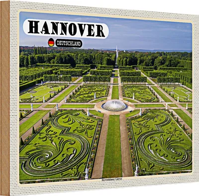 Produktbild von Holzschild Städte Hannover Herrenhäuser Gärten 30x20cm