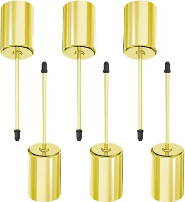 Productafbeelding van 6 stuks gouden adventskrans kandelaar, gouden adventskranz kaarsenhouder, kaarsenstekker voor staafkaarsen, kaarsenhouder voor adventskrans