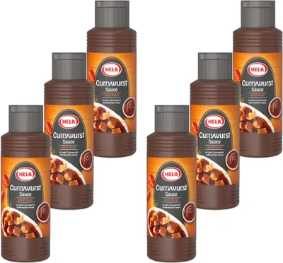 Produktbild von 6x 300 ml Hela Currysauce Currywurst Sauce leicht pikant Flasche Wurstsauce