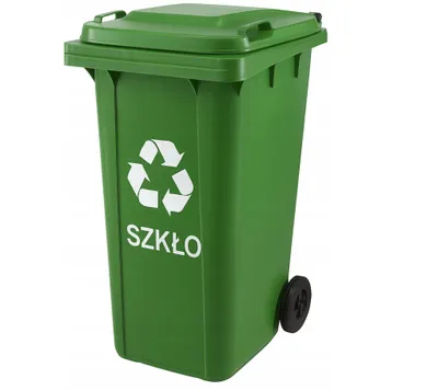 Zdjęcie produktu dla Pojemnik na Śmieci - 240l - Kosz na Odpady - Kubeł do Segregacji - zielony - na szkło