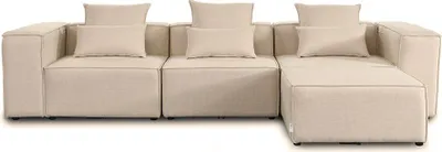 Produktbild von HOME DELUXE - Sofa Verona - Beige, Größe: L - ca. 327 x 70 x 207 cm, Sitzhöhe: 46 cm, Sitztiefe: 80 cm, inkl. Kissen I Modulares Sofa Modulsofa Ecksofa Wohnlandschaft