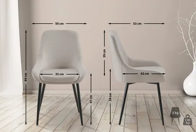 Produktbild von Esszimmerstuhl HLO-CP116 Samt schwarz  grau