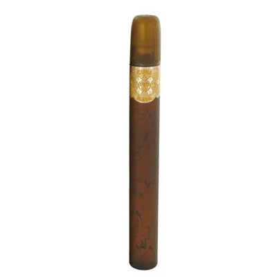 A single cigar-shaped perfume bottle is shown against a white background.