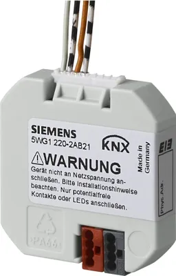 Produktbild von Siemens Tasterschnittstelle, 2x potentialfreier Kontakt/Ausgang, LED-Ansteuerung, 1 Stk.