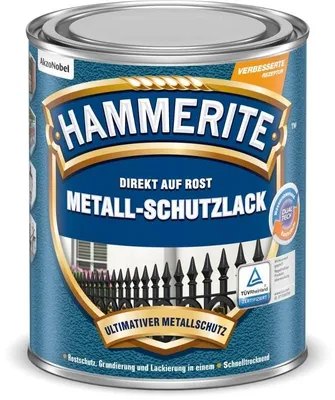 Produktbild von Hammerite Metall-Schutzlack Struktur-Effekt, Fertig gemischt, Zaun, Pforte, Eisenhaltiges Metall, Nicht-eisenhaltiges Metall, Matte Oberfläche, Schwarz, 10 m²/L, Schwarz