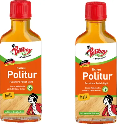 Produktbild von Poliboy Fixneu Möbel Politur Hell 2er Set - 200ml, Inhalt jeweils 100ml, Reinigung & Pflege